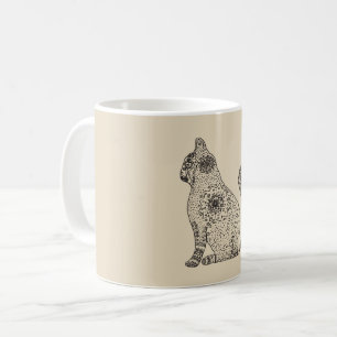 Mandala-Katze Weiß 325 ml Classic-Mug Kaffeetasse