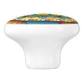  Mandala Keramik Knob Keramikknauf (Seitenansicht)