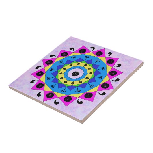 Mandala Keramik Tile Fliese (Seite)