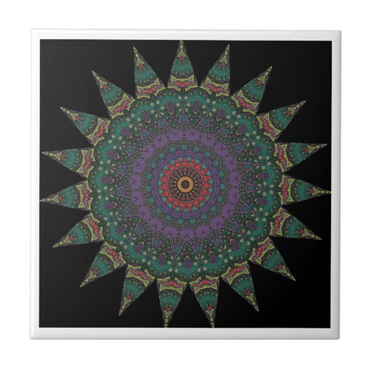Mandala Keramik Tile Fliese (Vorderseite)