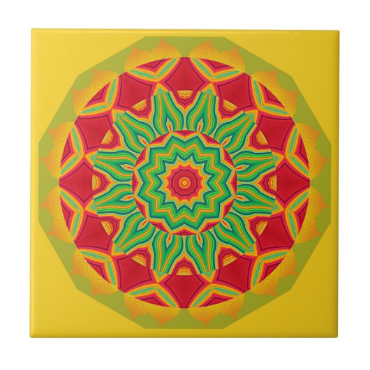 Mandala Keramik Tile Fliese (Vorderseite)