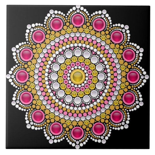 Mandala-Keramikfliese Fliese (Vorderseite)
