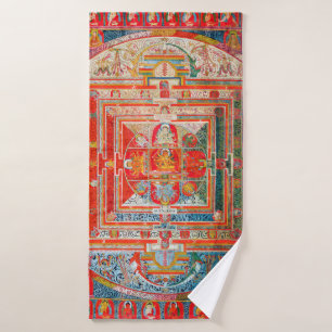 Mandala Kosmisches Diagramm für Meditation Badehandtuch