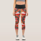 Mandala Kosmisches Diagramm für Meditation Capri Leggings (Vorderseite)