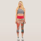 Mandala Kosmisches Diagramm für Meditation Capri Leggings (Vorderseite)