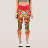 Mandala Kosmisches Diagramm für Meditation Capri Leggings (Vorderseite)