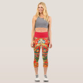 Mandala Kosmisches Diagramm für Meditation Capri Leggings (Vorderseite)