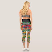 Mandala Kosmisches Diagramm für Meditation Capri Leggings (Rückseite)