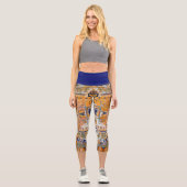Mandala Kosmisches Diagramm für Meditation Capri Leggings (Vorderseite)