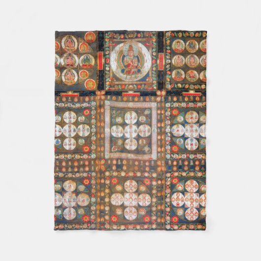 Mandala Kosmisches Diagramm für Meditation Fleecedecke (Vorderseite)