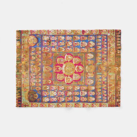 Mandala Kosmisches Diagramm für Meditation Fleecedecke (Vorderseite (Horizontal))