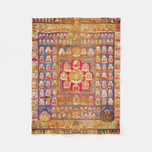 Mandala Kosmisches Diagramm für Meditation Fleecedecke (Vorderseite)