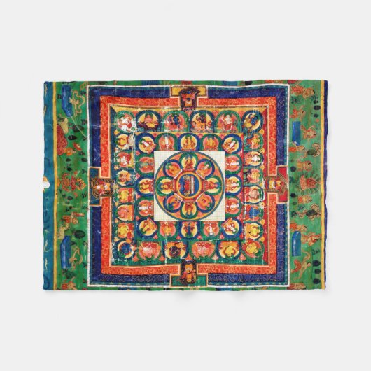 Mandala Kosmisches Diagramm für Meditation Fleecedecke (Vorderseite (Horizontal))