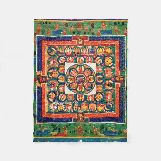Mandala Kosmisches Diagramm für Meditation Fleecedecke (Vorderseite)