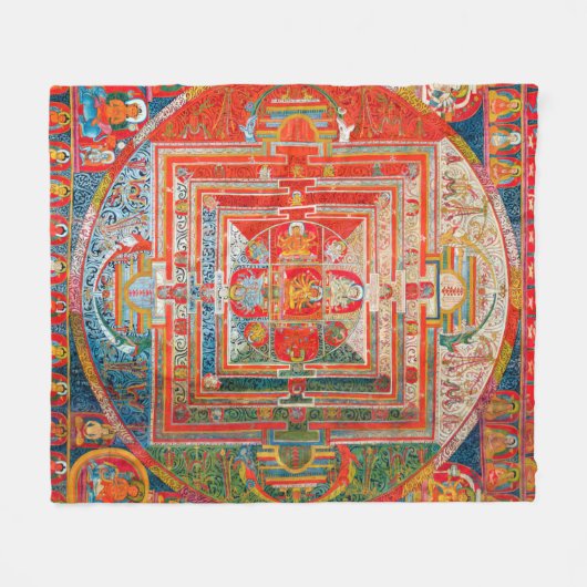 Mandala Kosmisches Diagramm für Meditation Fleecedecke (Vorderseite (Horizontal))