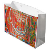 Mandala Kosmisches Diagramm für Meditation Große Geschenktüte (Rückseite Schrägansicht)