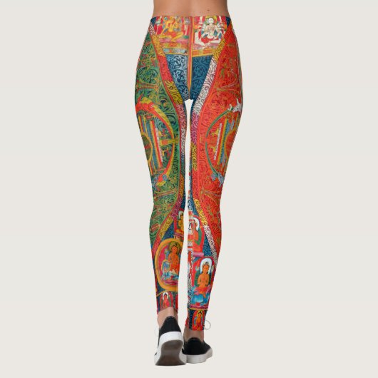 Mandala Kosmisches Diagramm für Meditation Leggings (Rückseite)