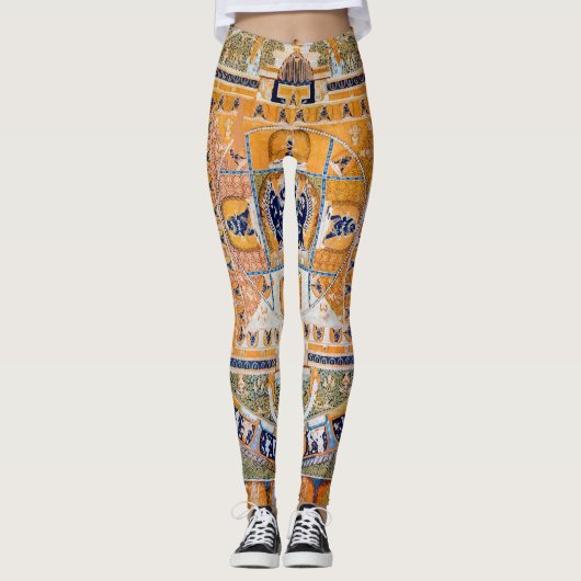 Mandala Kosmisches Diagramm für Meditation Leggings (Vorderseite)