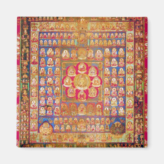 Mandala Kosmisches Diagramm für Meditation Magnet (Vorne)