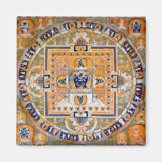 Mandala Kosmisches Diagramm für Meditation Magnet (Vorne)