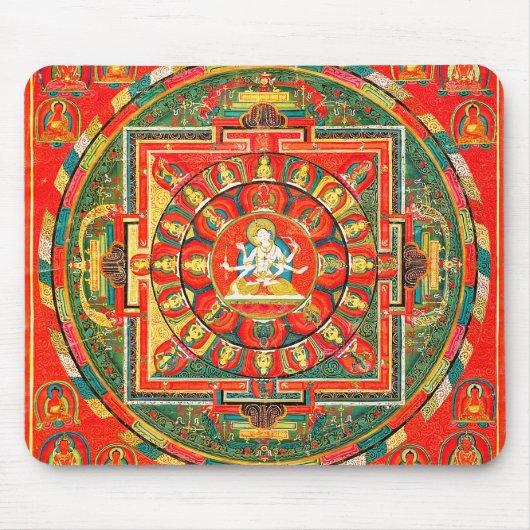 Mandala Kosmisches Diagramm für Meditation Mousepad (Vorne)
