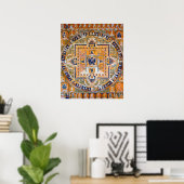Mandala Kosmisches Diagramm für Meditation Poster (Heimbüro)