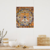 Mandala Kosmisches Diagramm für Meditation Poster (Küche)