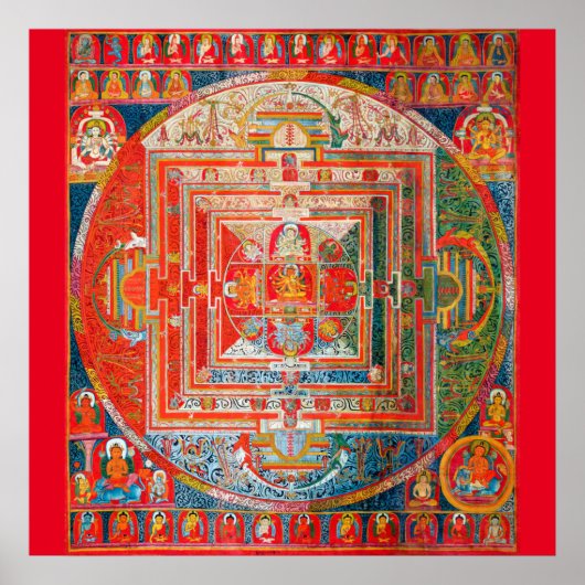 Mandala Kosmisches Diagramm für Meditation Poster (Vorne)