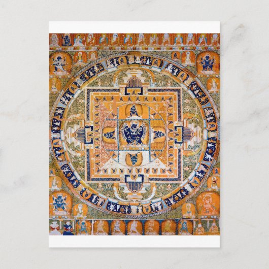 Mandala Kosmisches Diagramm für Meditation Postkarte (Vorderseite)