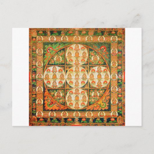 Mandala Kosmisches Diagramm für Meditation Postkarte (Vorderseite)