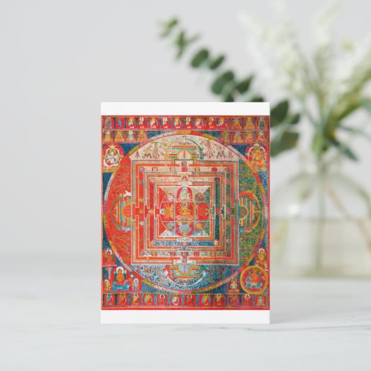 Mandala Kosmisches Diagramm für Meditation Postkarte (Stehend Vorderseite)