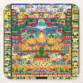 Mandala Kosmisches Diagramm für Meditation Rechteckiger Pappuntersetzer (Vorderseite)