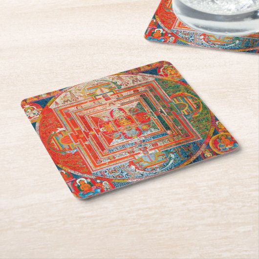 Mandala Kosmisches Diagramm für Meditation Rechteckiger Pappuntersetzer (angewinkelt)