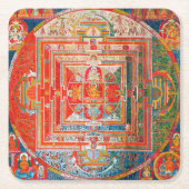 Mandala Kosmisches Diagramm für Meditation Rechteckiger Pappuntersetzer (Vorderseite)