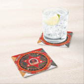 Mandala Kosmisches Diagramm für Meditation Rechteckiger Pappuntersetzer (Vor Ort)