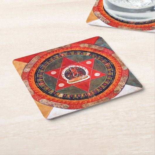 Mandala Kosmisches Diagramm für Meditation Rechteckiger Pappuntersetzer (angewinkelt)