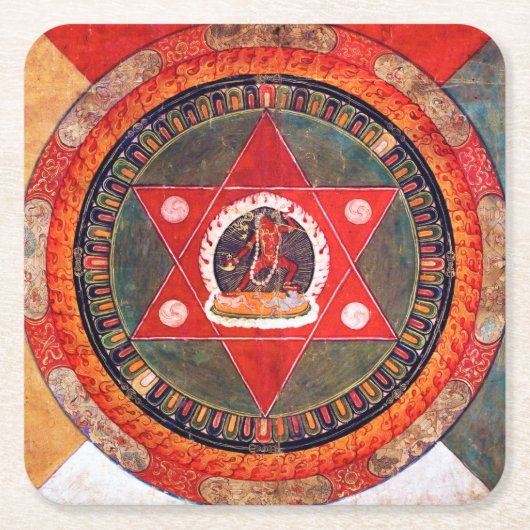 Mandala Kosmisches Diagramm für Meditation Rechteckiger Pappuntersetzer (Vorderseite)