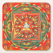 Mandala Kosmisches Diagramm für Meditation Rechteckiger Pappuntersetzer (Vorderseite)