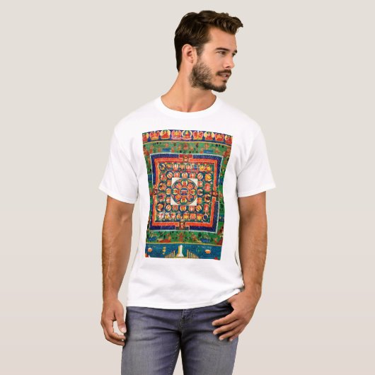 Mandala Kosmisches Diagramm für Meditation T-Shirt (Vorne ganz)