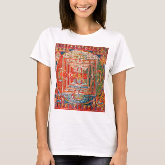 Mandala Kosmisches Diagramm für Meditation T-Shirt (Vorderseite)