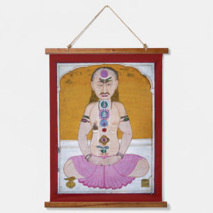 Mandala Kosmisches Diagramm für Meditation Wandteppich Mit Holzrahmen