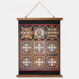 Mandala Kosmisches Diagramm für Meditation Wandteppich Mit Holzrahmen