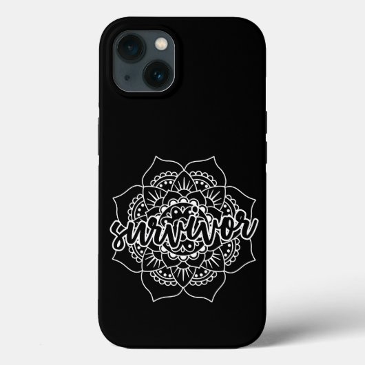 Mandala - Krebsüberlebung in Weiß Case-Mate iPhone Hülle (Rückseite)