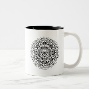 Mandala-Kreis Zweifarbige Tasse