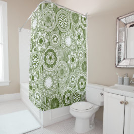Mandala kreisgrün duschvorhang