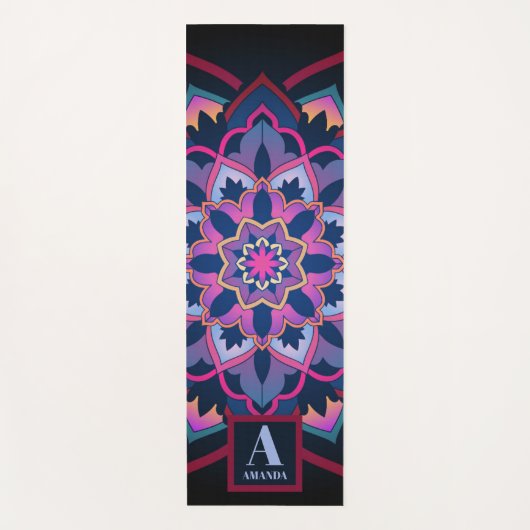 Mandala-Kreismuster Personalisiert Name Yogamatte (Vorderseite)
