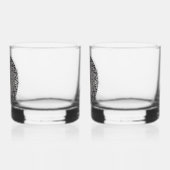 Mandala-Kunst auf Glassteinen-Set Whiskyglas (Links)