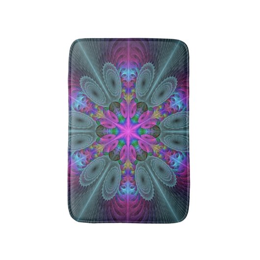 Mandala Kunst, Fraktal und Dichtung Badematte (Vorderseite Vertikal)