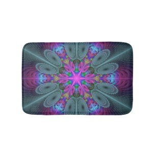 Mandala Kunst, Fraktal und Dichtung Badematte