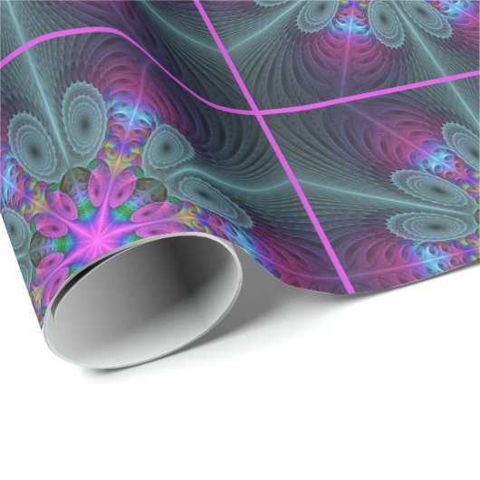 Mandala Kunst, Fraktal und Dichtung Geschenkpapier (Rolleneckpunkt)